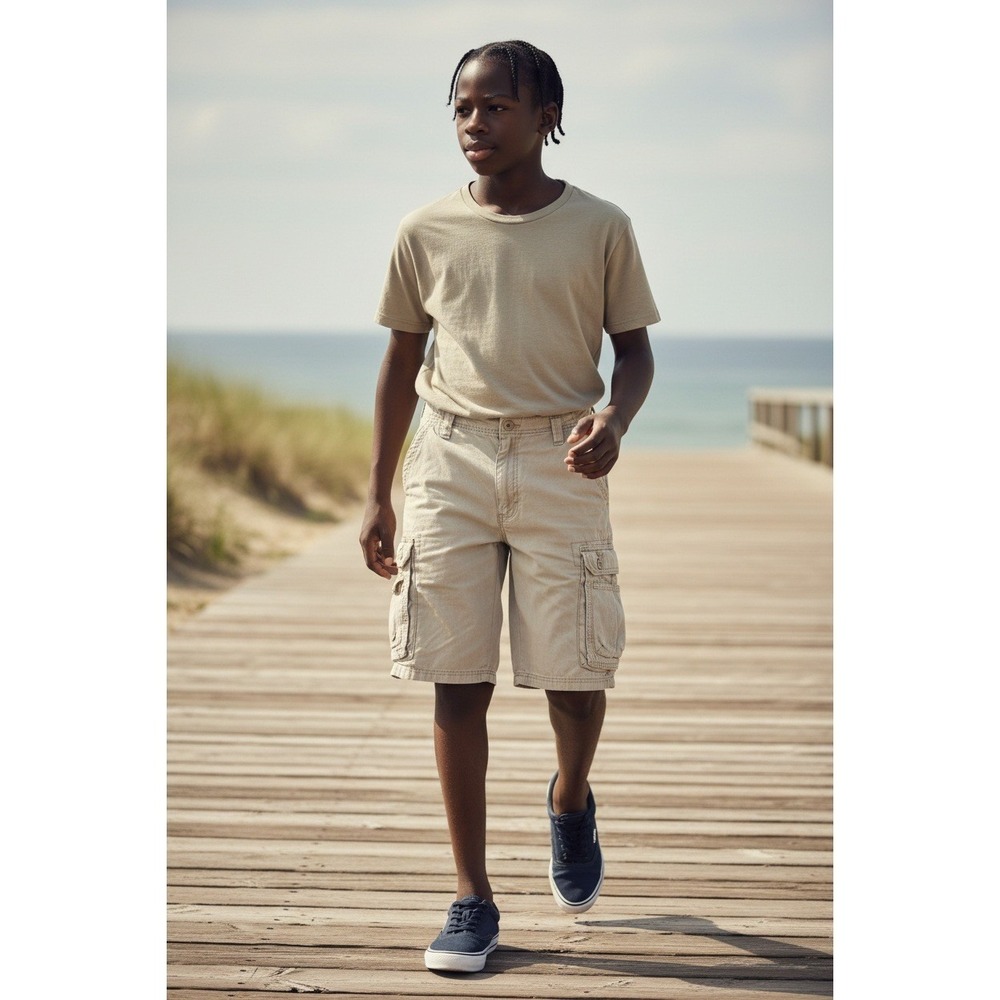 Lee‎ Shorts Men's 36 Khaki Cargo 100% Cotton Casual Flat Front